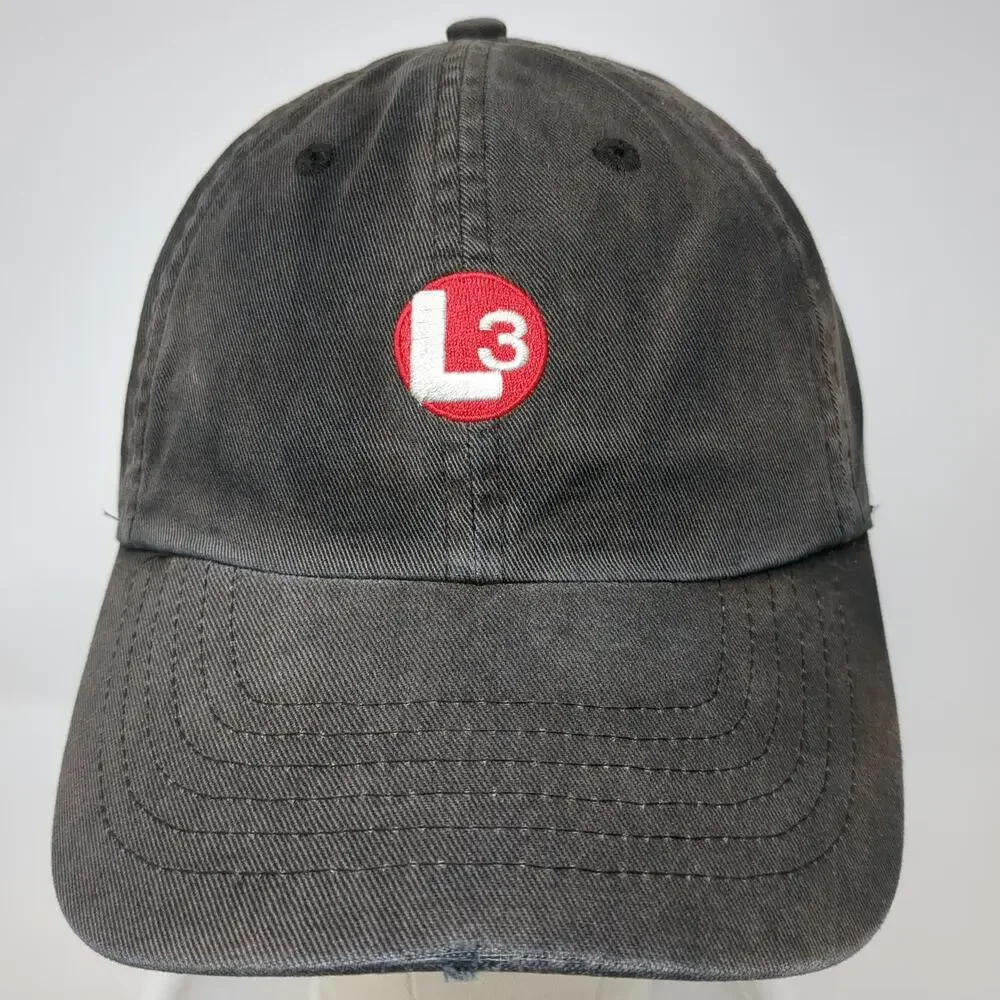 L-3 Communications Logo Gray Baseball Cap One Size Slideback Corporate Hat Tech